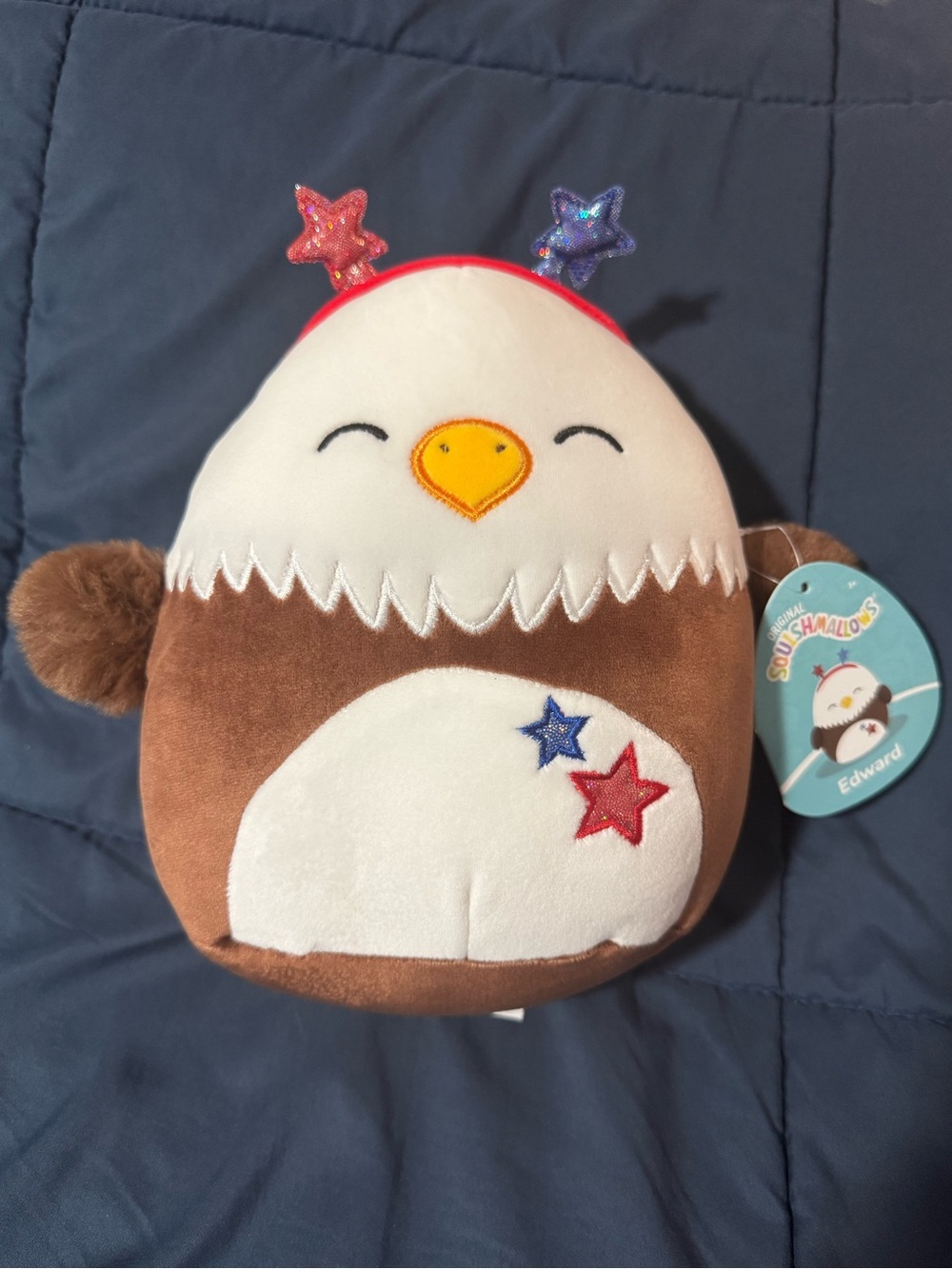 8” Squishmallows - “Edward,” the Patriotic Eagle USA Stars